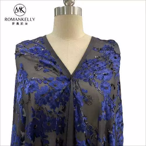 Jacquard Polyester Burn-out Velvet Fabric