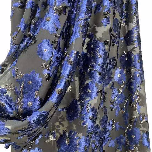 Tejido de terciopelo quemado de poliéster jacquard